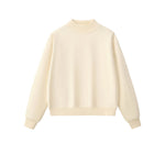 Women's Mockneck Solid Fleece Sweatshirt