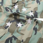 Vintage Camo Star Embroidered Cargo Shorts