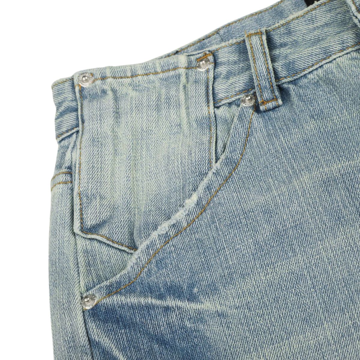 Vintage Blue Lightning Design Relaxed Denim Jeans