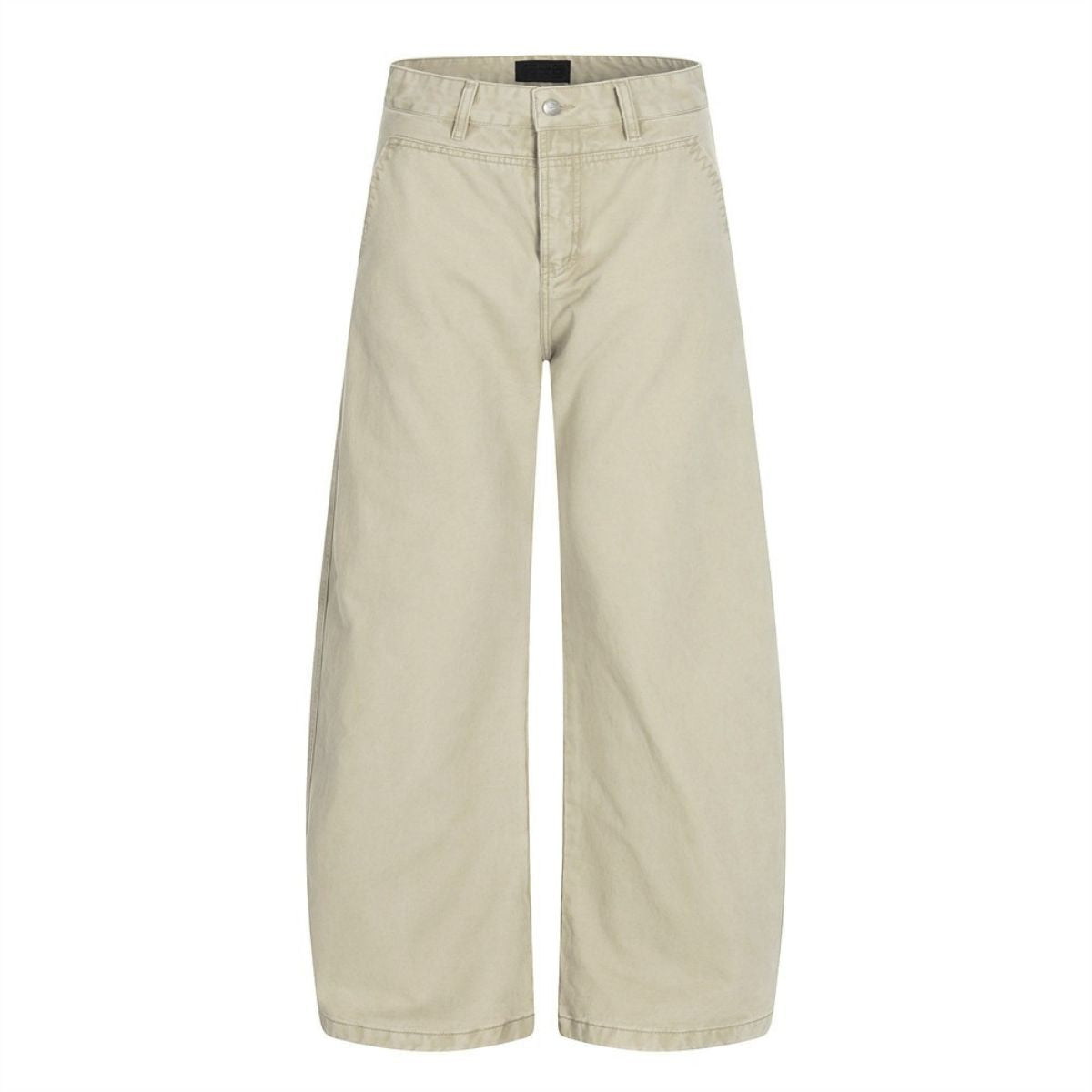 Vintage Scimitar-Wash Pleated Loose-Fit Wide-Leg Pants