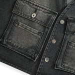Vintage Wash Denim Ripped Vest