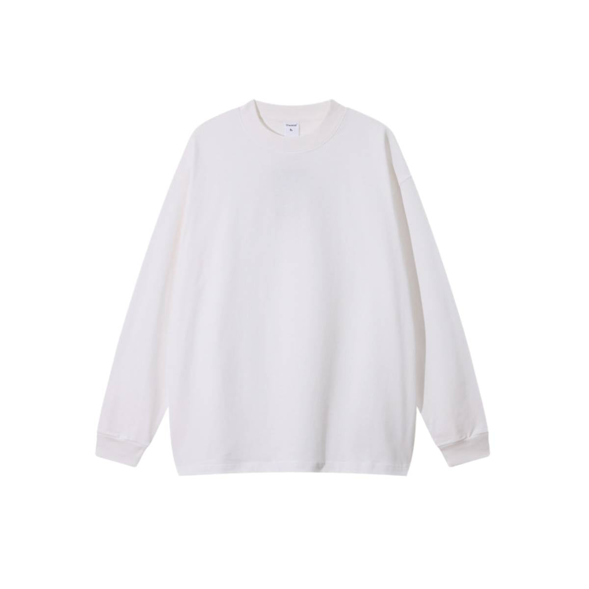 Premium Solid Crew Neck Cotton Long-Sleeve T-Shirt
