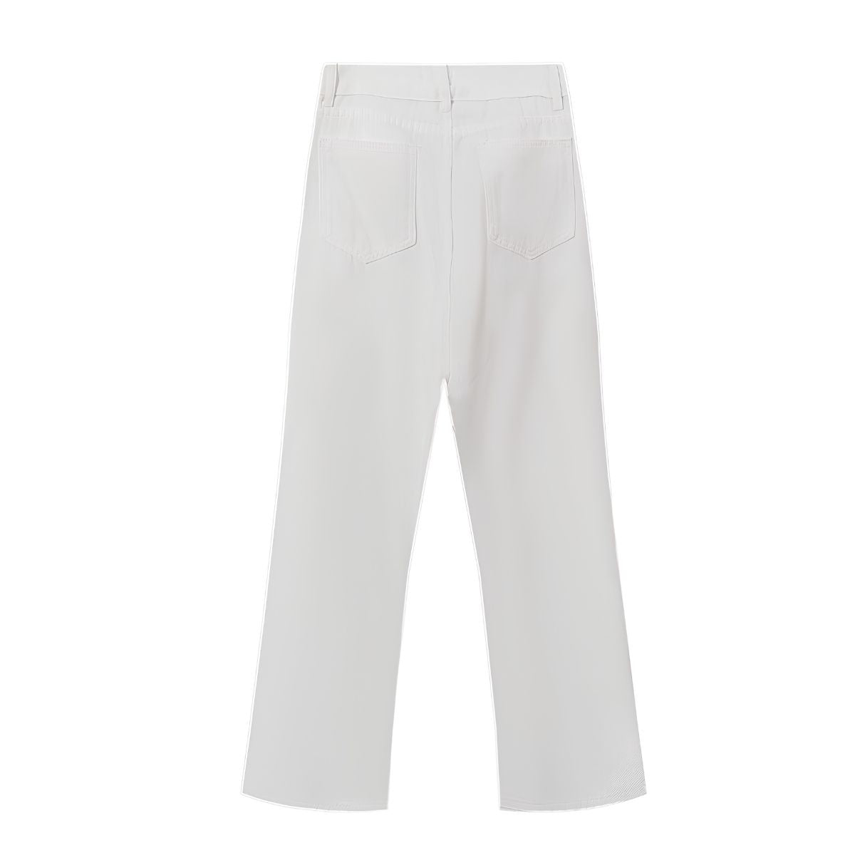 Button Fly Wide Leg Denim Jeans