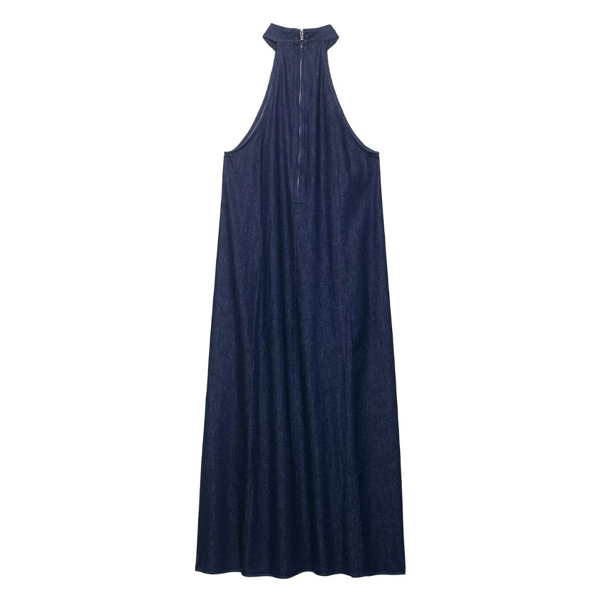 Women's Halter Neck Denim Maxi Dress