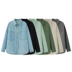 Simple Retro Loose Casual Denim Shirt