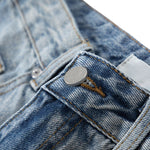 Vintage Washed Reverse Panel Slim Flare Jeans