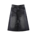 Vintage Washed Wide Leg Denim Shorts