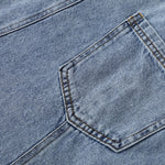 Falda vaquera con bordado de perlas y lavado vintage