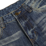 Washed Whiskering Wide Leg Vintage Denim Jeans