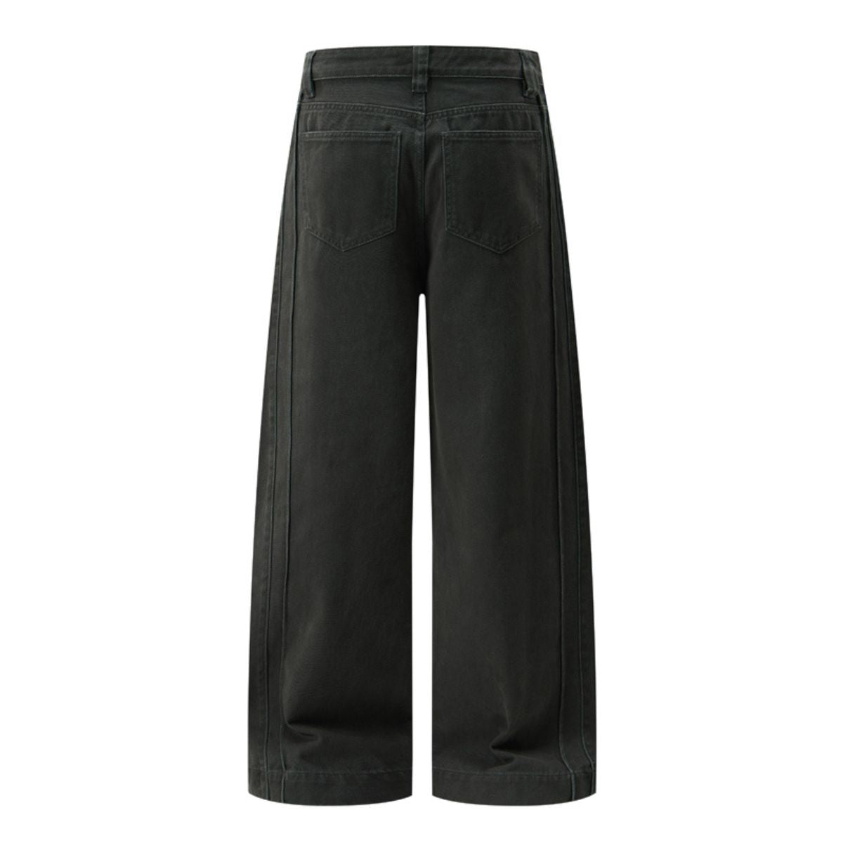 Seam‑Detail Wide‑Leg Twill Pants