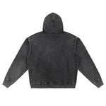 Double Slider Zip Knit Denim Hoodie