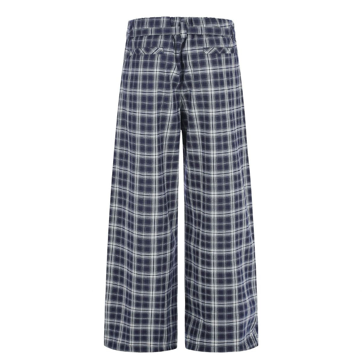 Vintage Plaid Wide Leg Casual Trousers