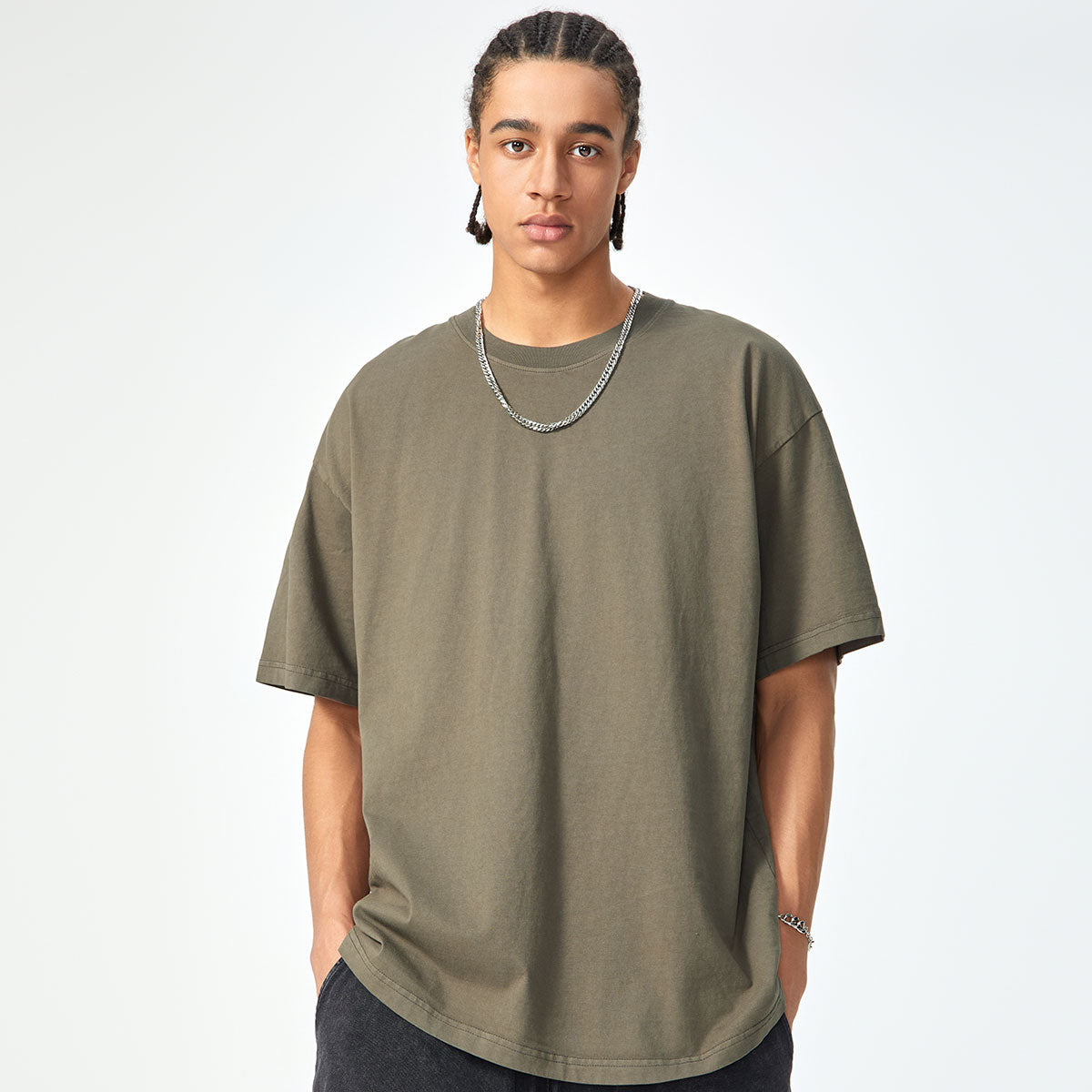 Drop Shoulder Cotton T Shirt 7.5oz