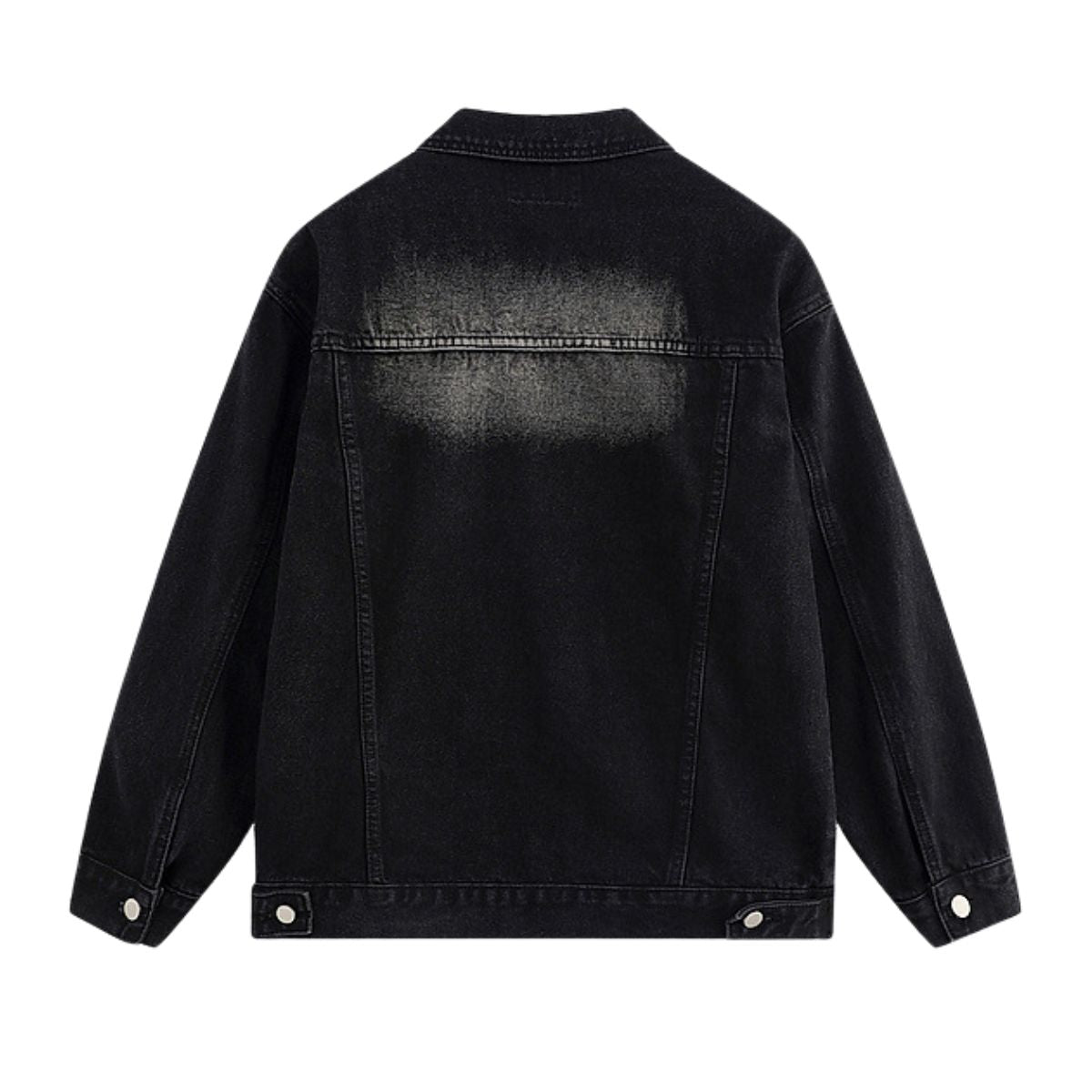 Unisex Retro Street style Distressed Washed Blue&yellow Mud-dyed Denim Jacket