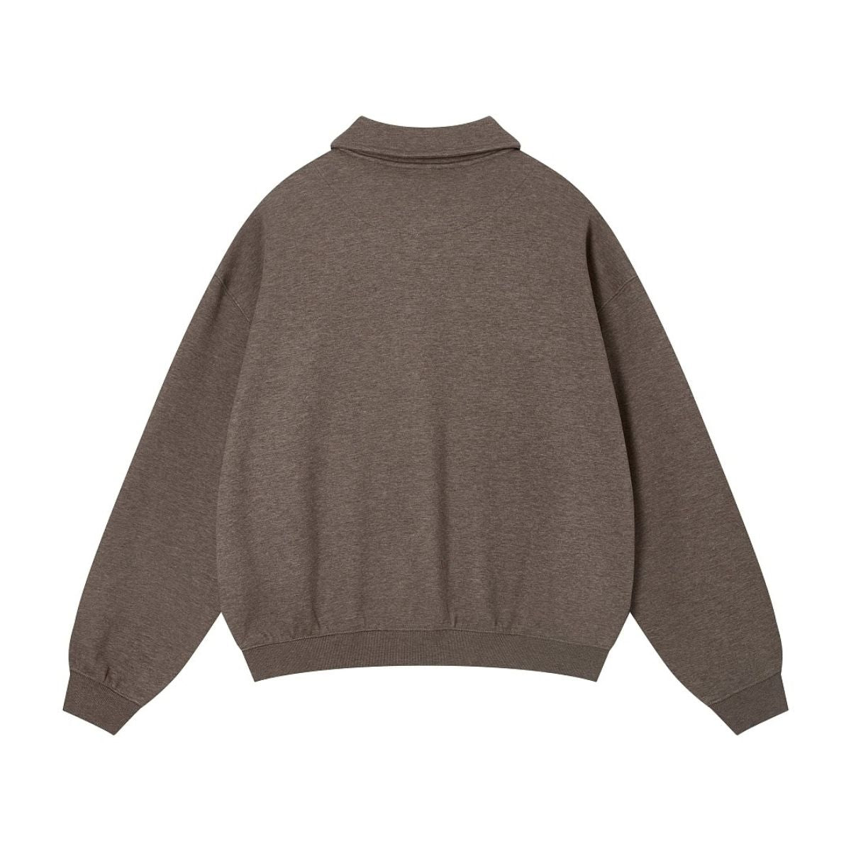 Quiet Luxury Melange Half-Placket Polo Sweatshirt