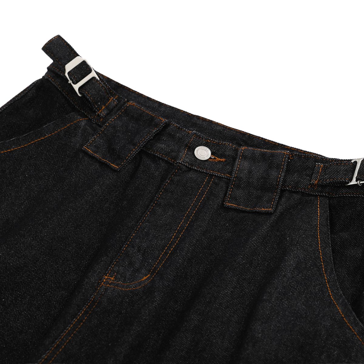Raw Indigo Multi-Pocket Layered Denim Bermuda Shorts