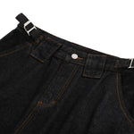 Raw Indigo Multi-Pocket Layered Denim Bermuda Shorts