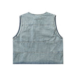 Washed Cut-Out Denim Vest