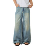 Mud WashedOversized Faded Ripped Jeans