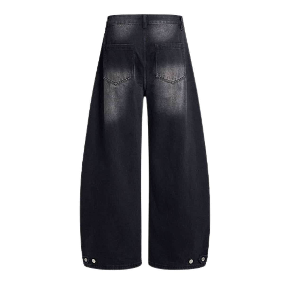 Gradient Washed Whiskered Relaxed Adjustable Hem Pants