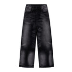 Heavy Wash High-Rise Straight Leg Jeans