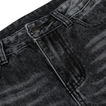 Vintage Washed Black Flared Denim Jeans