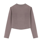Women's Snow Wash U-Neck Long Sleeve Top