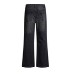 Gradient Washed High Rise Curved Leg Loose Wide Leg Denim Jeans