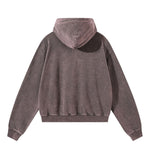 Snow Wash Vintage Distressed Ripped Hoodie