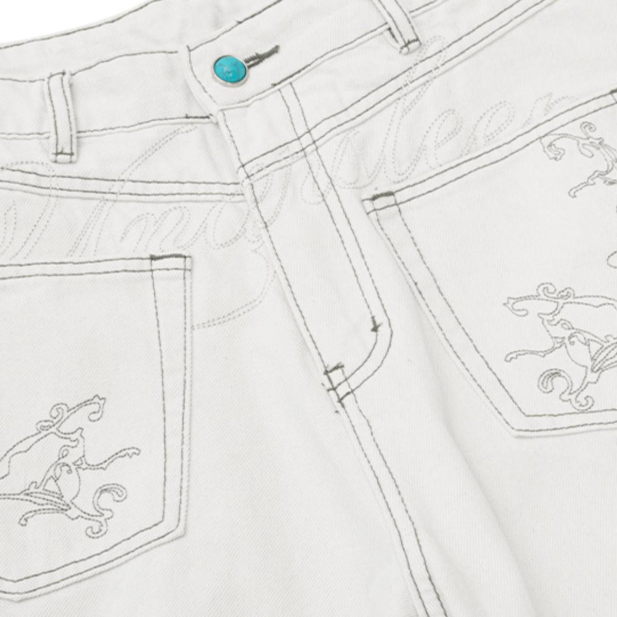Vintage Embroidered Lettering Relaxed Fit Jogger Pants
