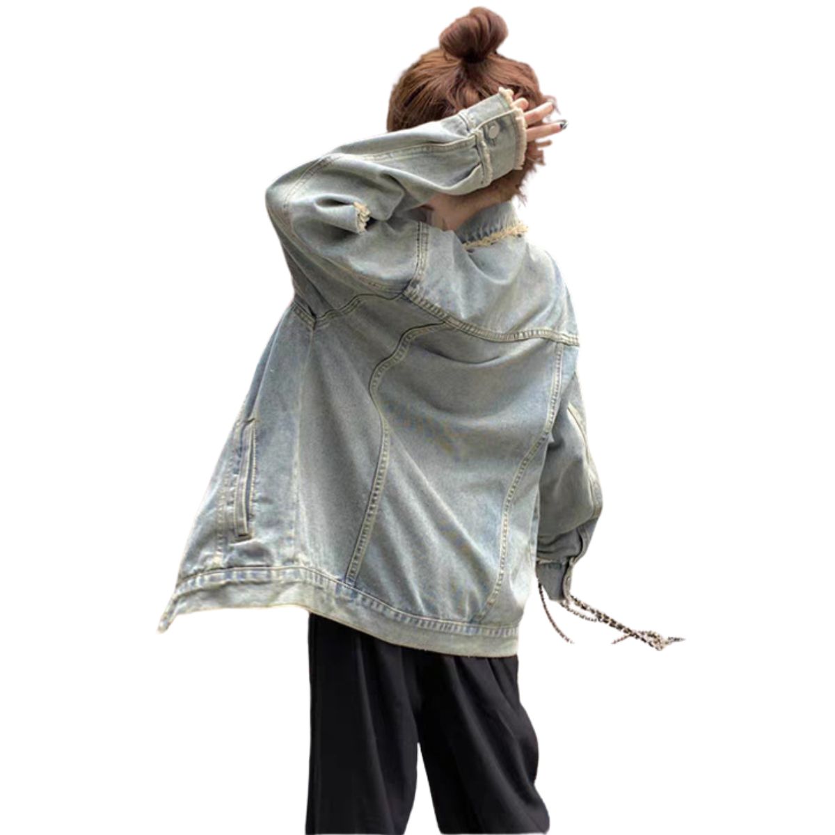 Vestido midi vaquero sin mangas con botones y aberturas en la parte delantera