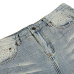 Rhinestone Washed Flare Jeans