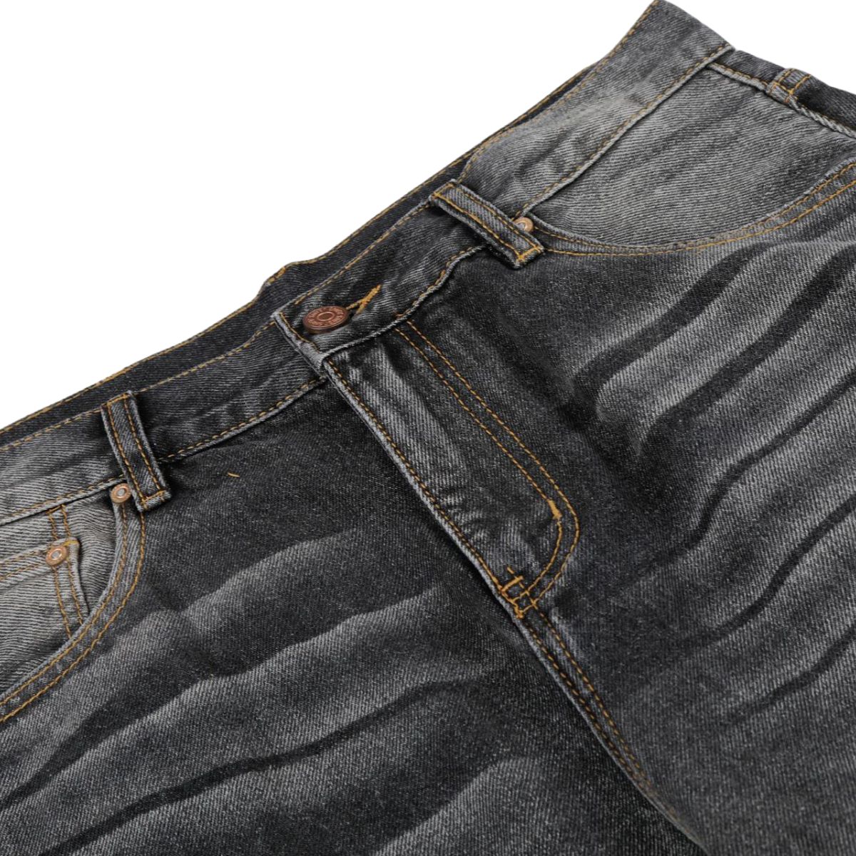 Vintage Washed Barrel Leg Distressed Jeans