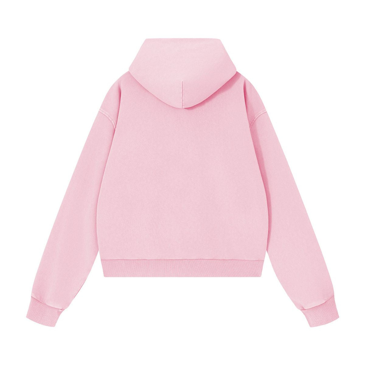 French Terry Washed Distressed Double‑Zip Hoodie