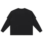 Mock Layered Contrast Strap Sweatshirt