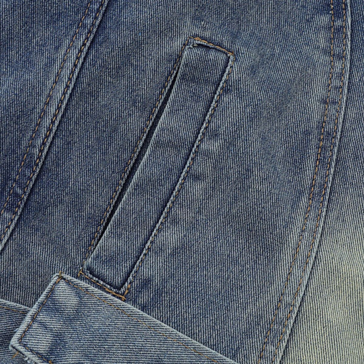 Men's American Zipper Design Washed Distressed Denim Jacket