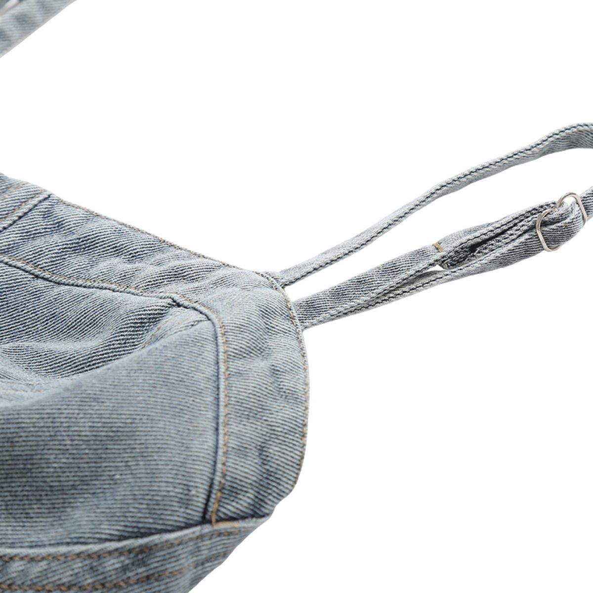 Women's Fitted Faded Strappy Denim Dress