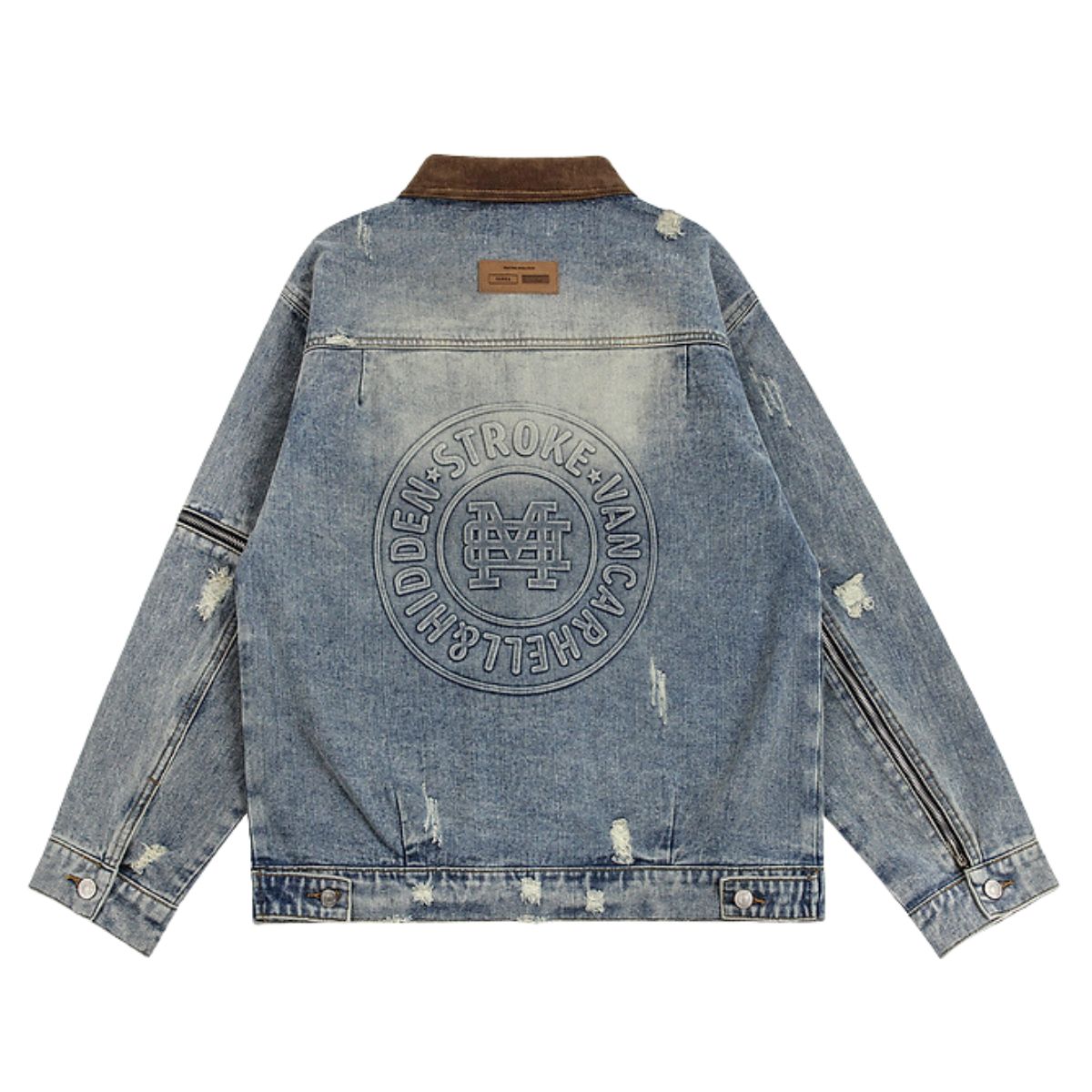 Street Distressed Patchwork Vintage Denim Jacket