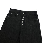 Raw Denim Jeans With Wheat‑Engraved Buttons