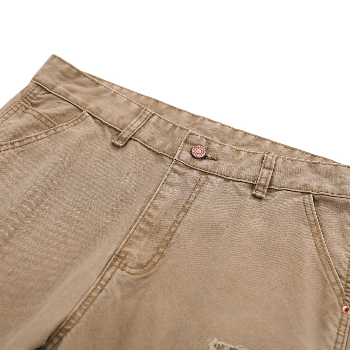 Vintage Washed Distressed Utility Straight Leg Pants