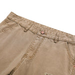 Vintage Washed Distressed Utility Straight Leg Pants