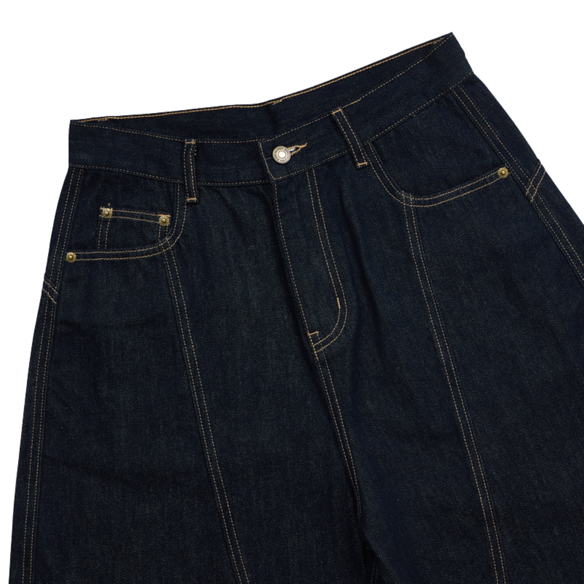 Patchwork Wide-Leg Cropped Denim Jeans