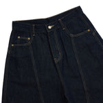 Patchwork Wide-Leg Cropped Denim Jeans