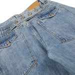 Vintage Blue Relaxed Scimitar‑Leg Street Jeans