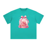 Valentine Bow Globe Graphic Tee-INNBLAC Fashion Apparel