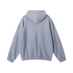 Cotton Vintage Distressed Gradient Raw‑Edge Zip Hoodie