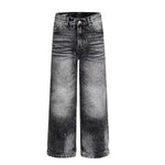 Vintage Washed Straight-Leg Denim Jeans