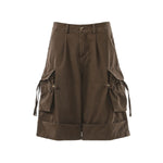Vintage Multi-Pocket Cargo Bermuda Shorts