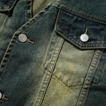 V-Neck Utility Denim Cargo Vest