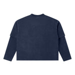 Vintage Snow‑Washed Relaxed Long Sleeve T‑Shirt